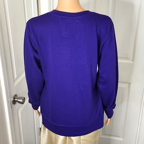K-State Wildcats Purple Long-Sleeve Crew-Neck Tee with Silver Sequence Logo - Picture 3 of 8